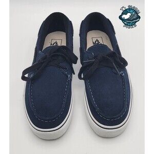 Vans Zapato Del Barco Blue Suede Mens size 7.5 Womens size 9